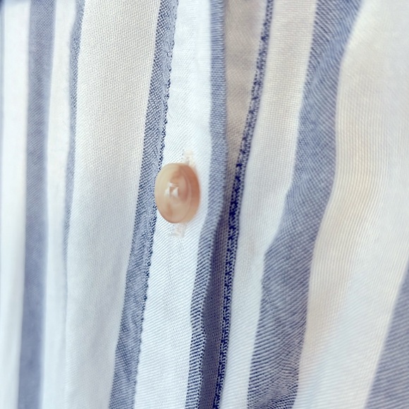 Striped Button down shirt, rayon shirt, Long sleeve top, long sleeve blouse, - Picture 5 of 6